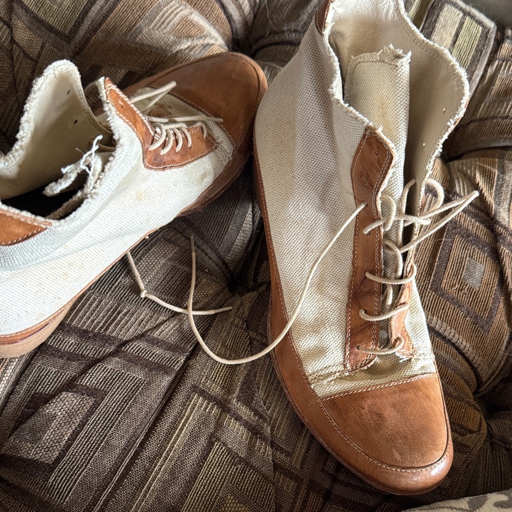 Tentazione Canvas and Leather High-Top Shoes